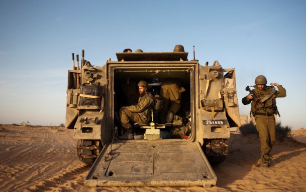 Israeli reserve soldiers during training in Noerthern Israel
